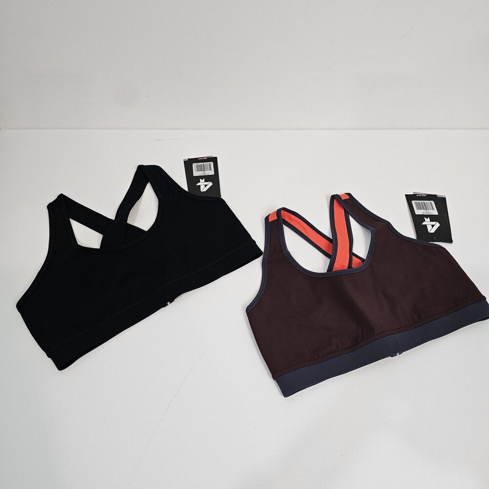 Fourlaps Infinity Sports Bra Medium NWT Black & Fudge Smoke